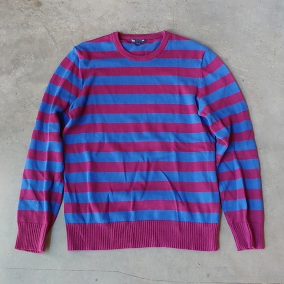 GAP Other - Gap Factory Men's Blue Maroon Striped Sweater sm